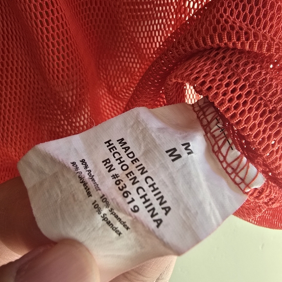 Bebe Black And Red Striped Womens Medium Mesh Sport Top Football Style - Picture 9 of 9